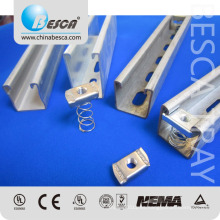 Uni Strut Steel Channel Aluminio / HDG / EZ / Galvanizado / SS304 / SS316 con accesorios